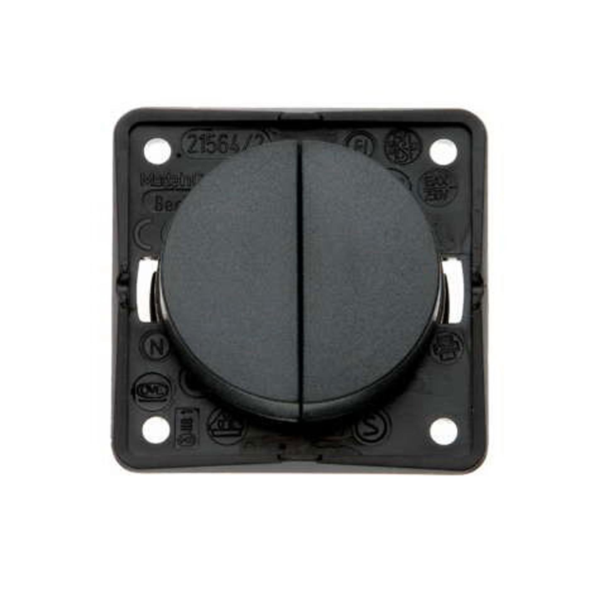 Berker 230 V Wippschalter Doppel, schwarz