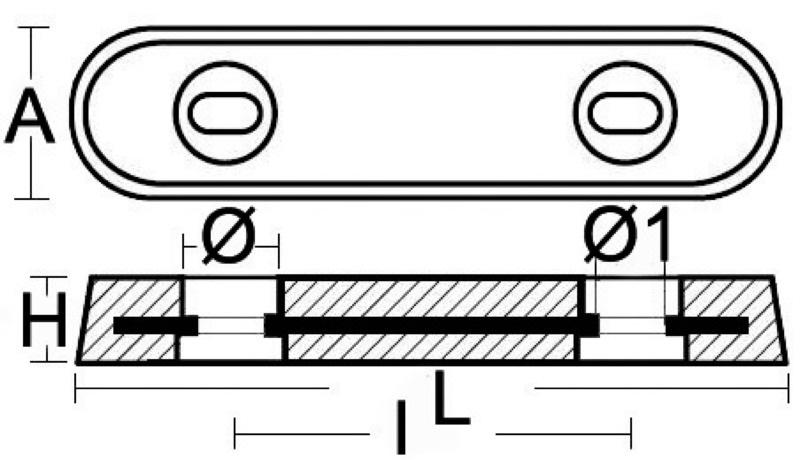 Osculati Anode Zink Typ Vetus, 250 x 65 mm Osculati Anode Zink Typ Vetus, 250 x 65 mm