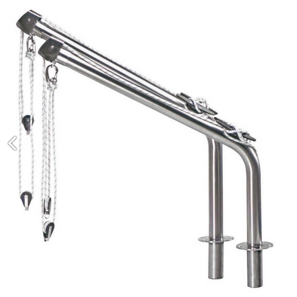 Edelstahl Davit 60 mmØ, Tragkraft max. 175 kg - Ausladung 80 cm
