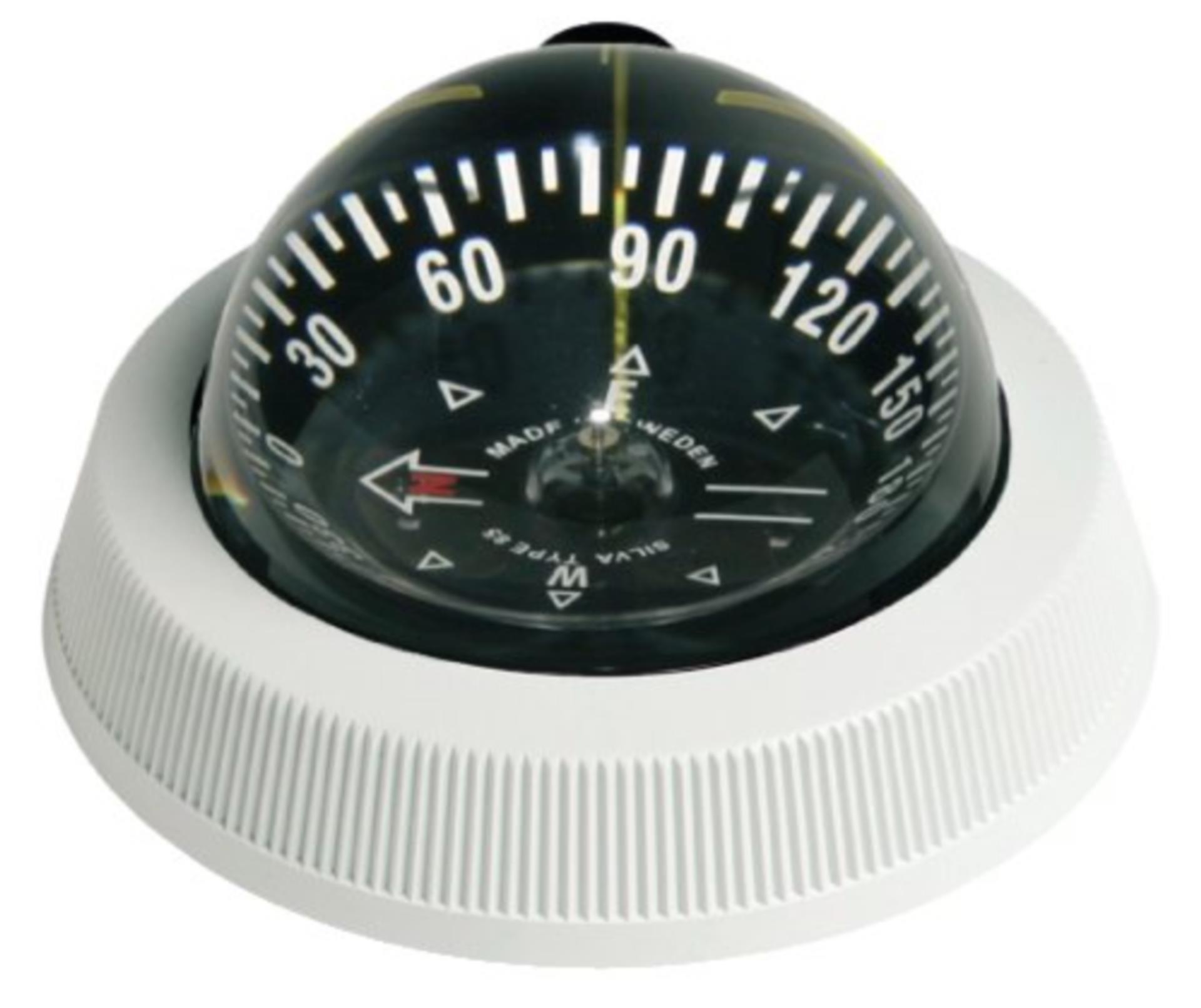 Silva Kompass 85E Schwarz mit weißem Wechselring mit Beleuchtung