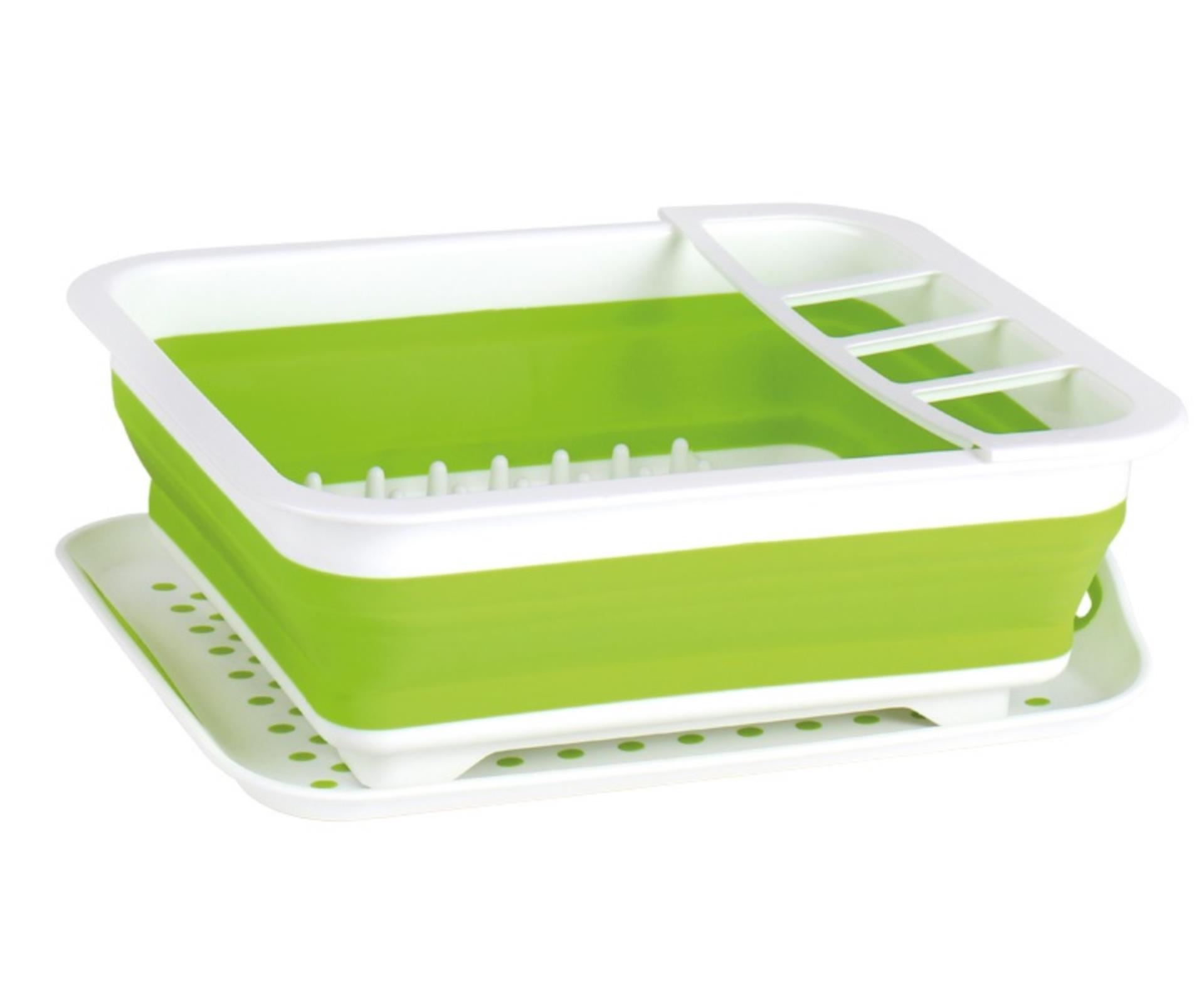Brunner Geschirrtrockner faltbar, 37 x 31 x 6/13 cm, weiß / lime
