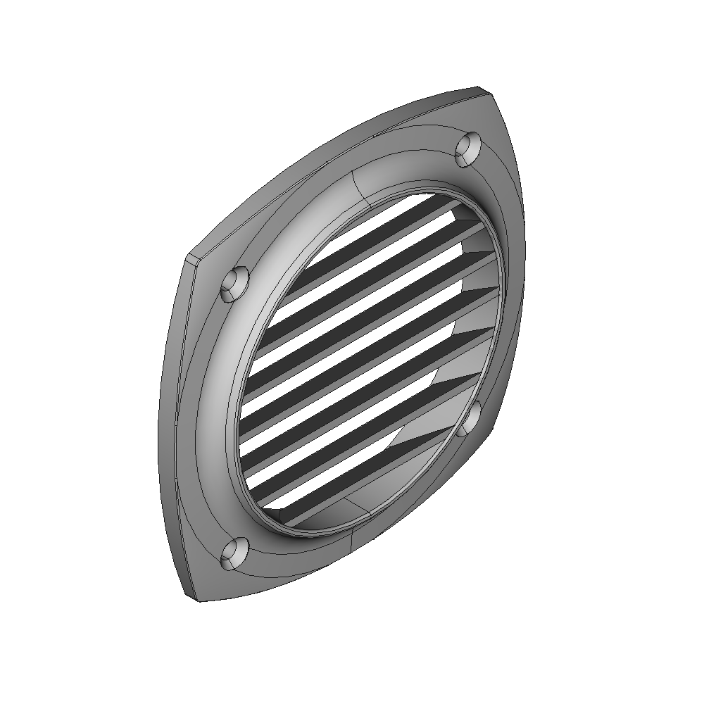 Osculati Edelstahl Lüftungsgitter für Schrauben, 129 x 129 mm