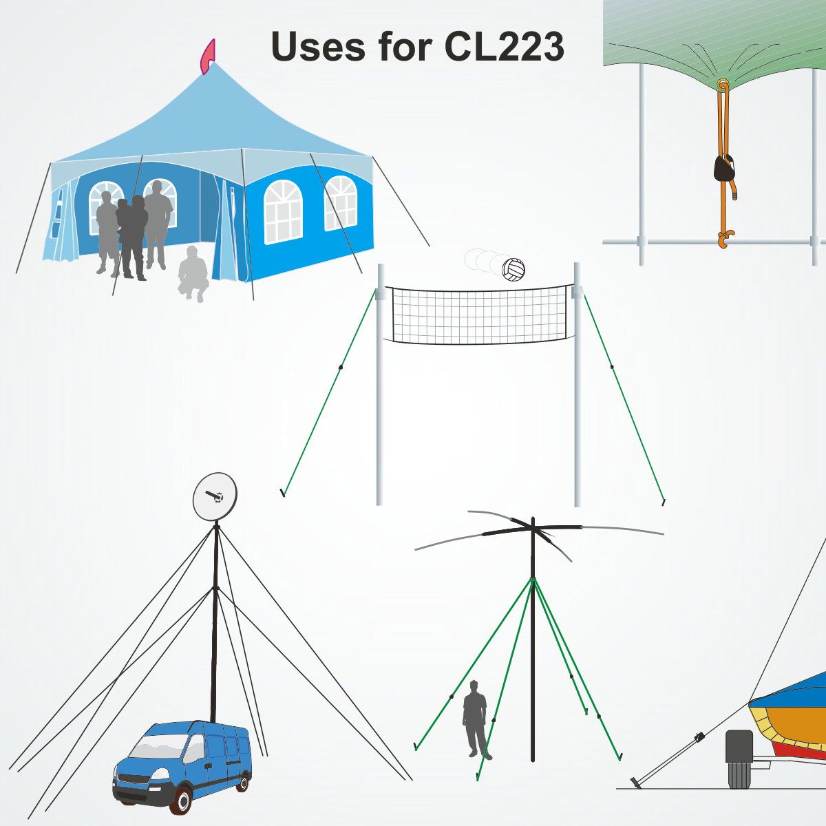 Clamcleat Fenderclip CL223 weiß für 3 - 6 mmØ Tau Clamcleat Fenderclip CL223 weiß für 3 - 6 mmØ Tau