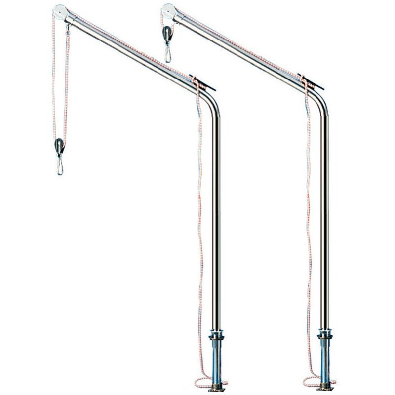 Osculati Edelstahl Davit 40 mmØ, Tragkraft max. 125 kg - Ausladung 75 cm