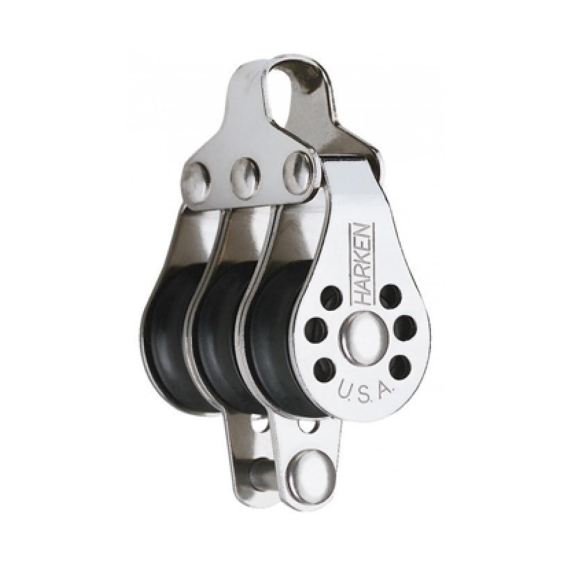 Harken, dreinfach / Hundsfott, bis 6 mm Tauwerk