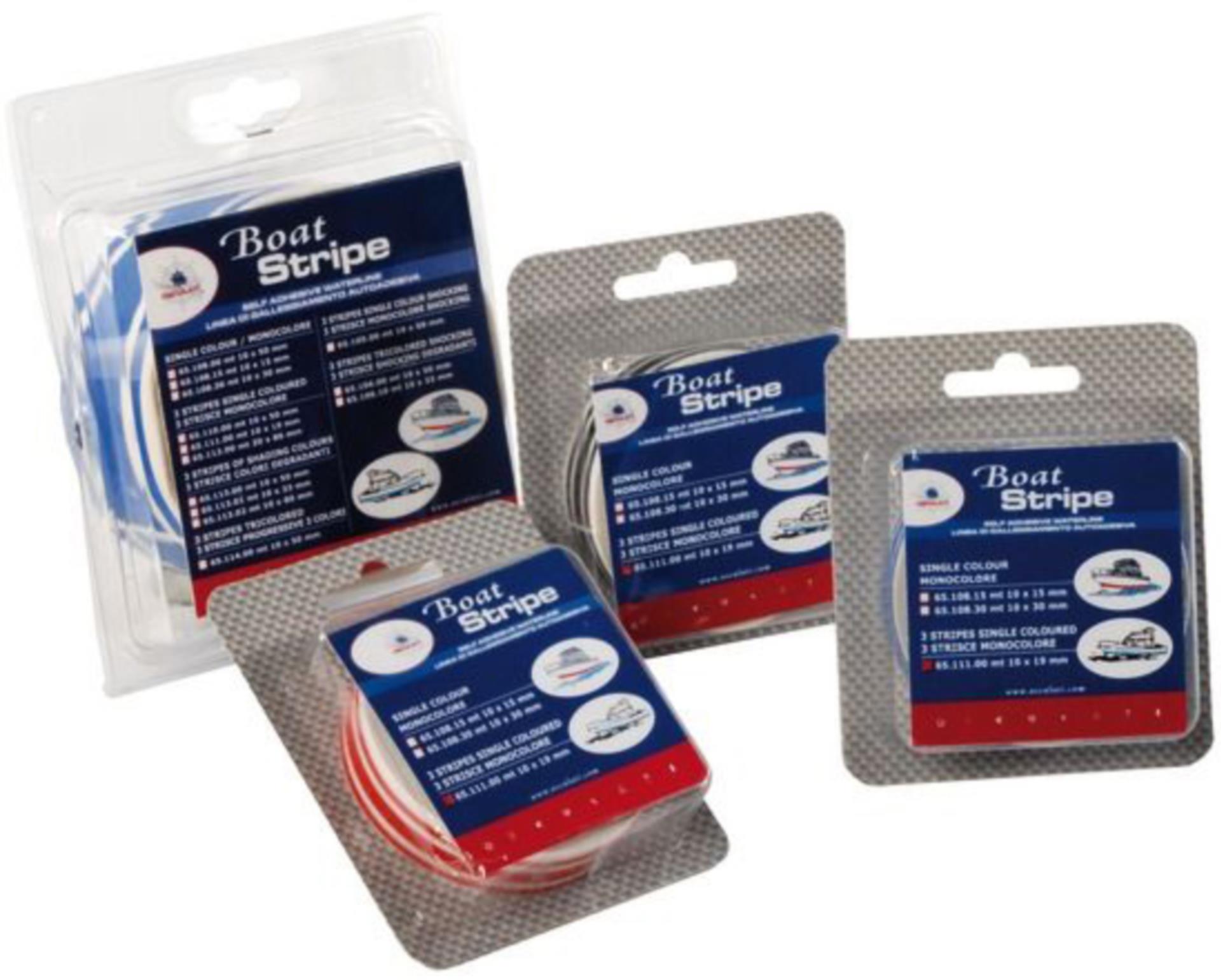 Osculati Zierstreifen dreigeteilt rot, 19 mm x 10 Meter Osculati Zierstreifen dreigeteilt rot, 19 mm x 10 Meter