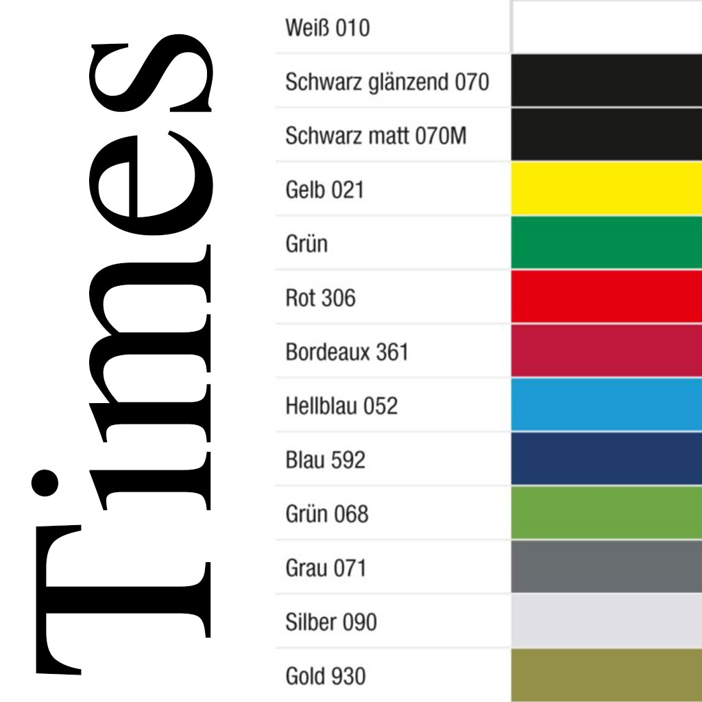 Gründl Schriftart Times, 111 - 150 mm