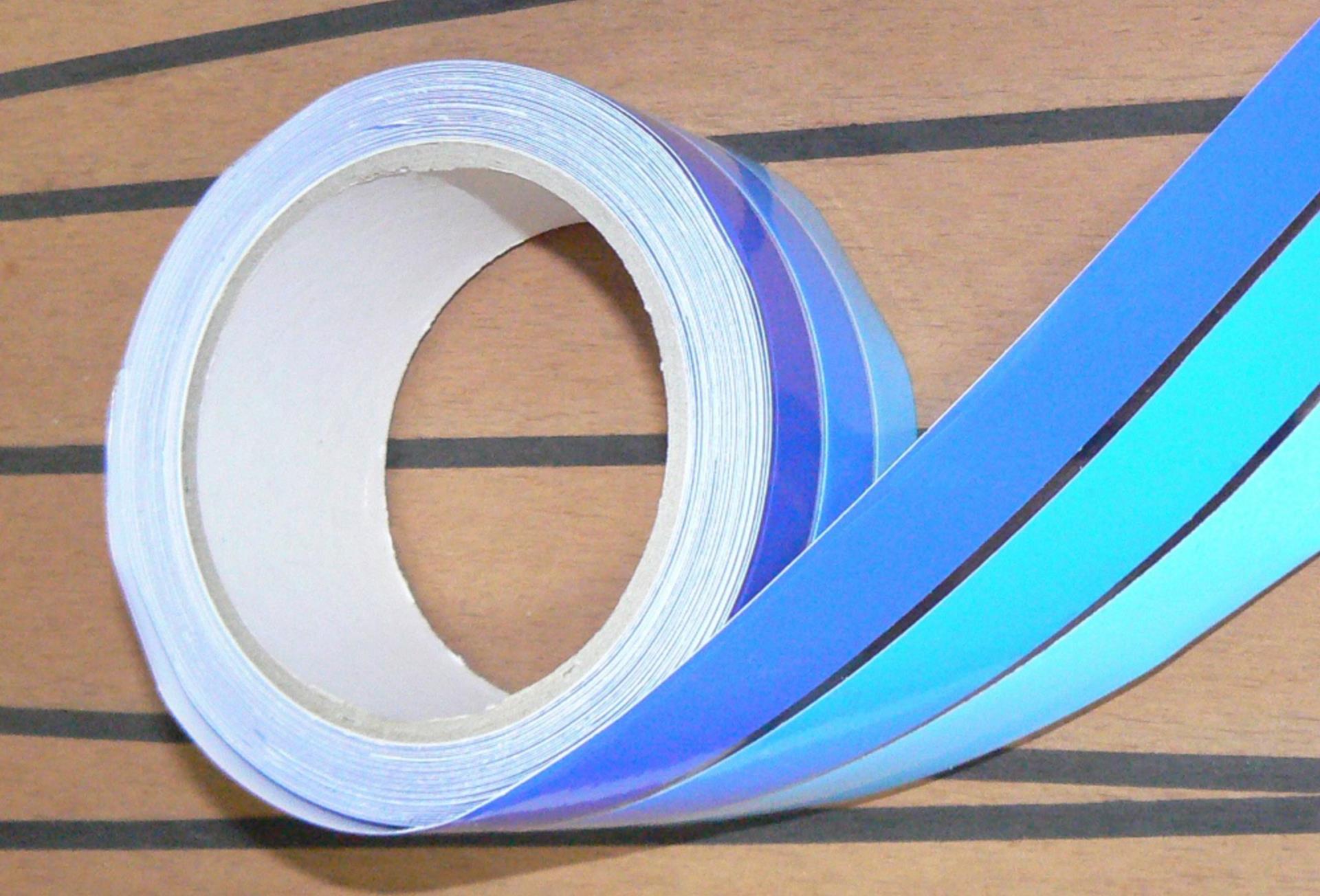 Zierstreifen dreifach blau, 80 mm x 10 Meter