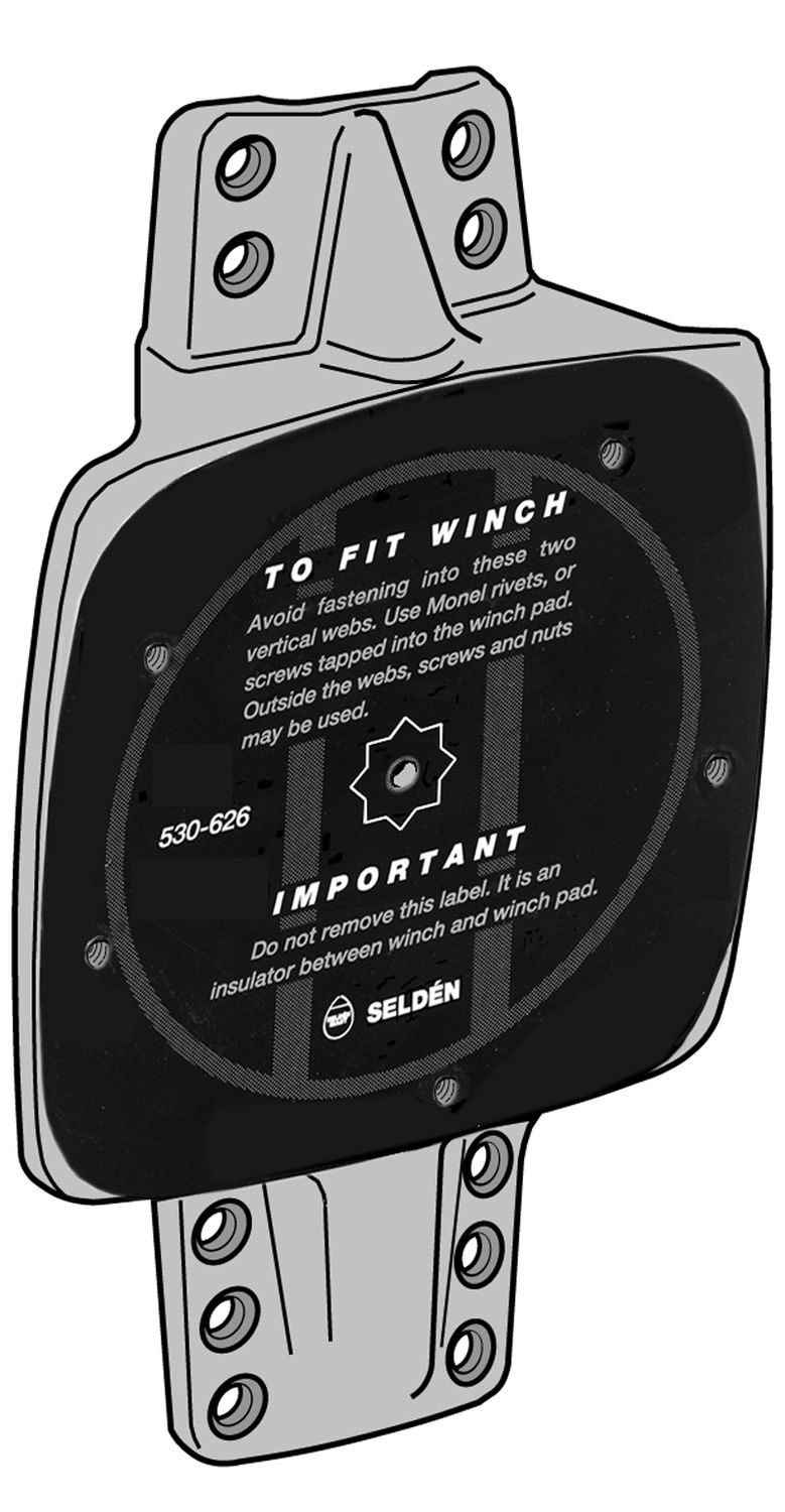 Selden Seldén Mastplatte 5° für Fallwinsch, 85 x 85 mm
