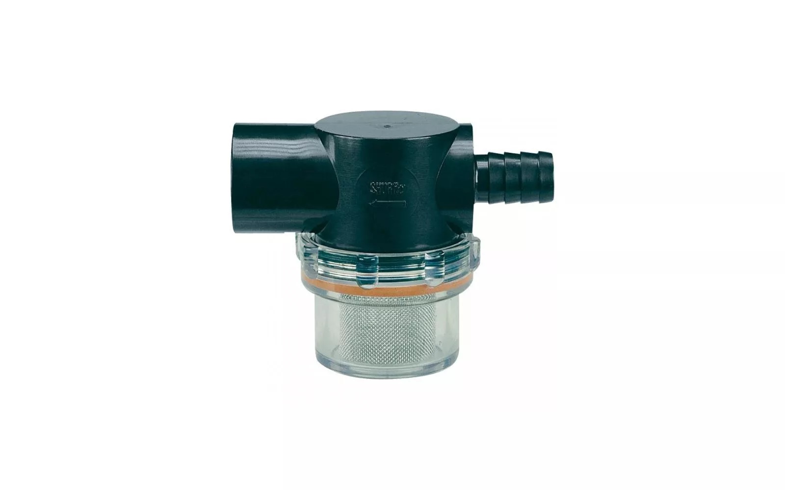 Shurflo Wasserfilter (Eingang 12 mmØ Schlauch, Abgang 1/2" Gewinde)