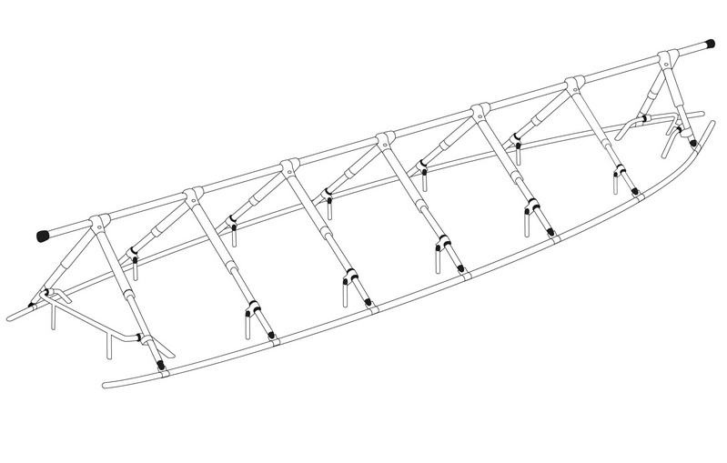 NOA Decksgestell Überhanggestell für Abdeckplanen, Schiffe 14 Meter