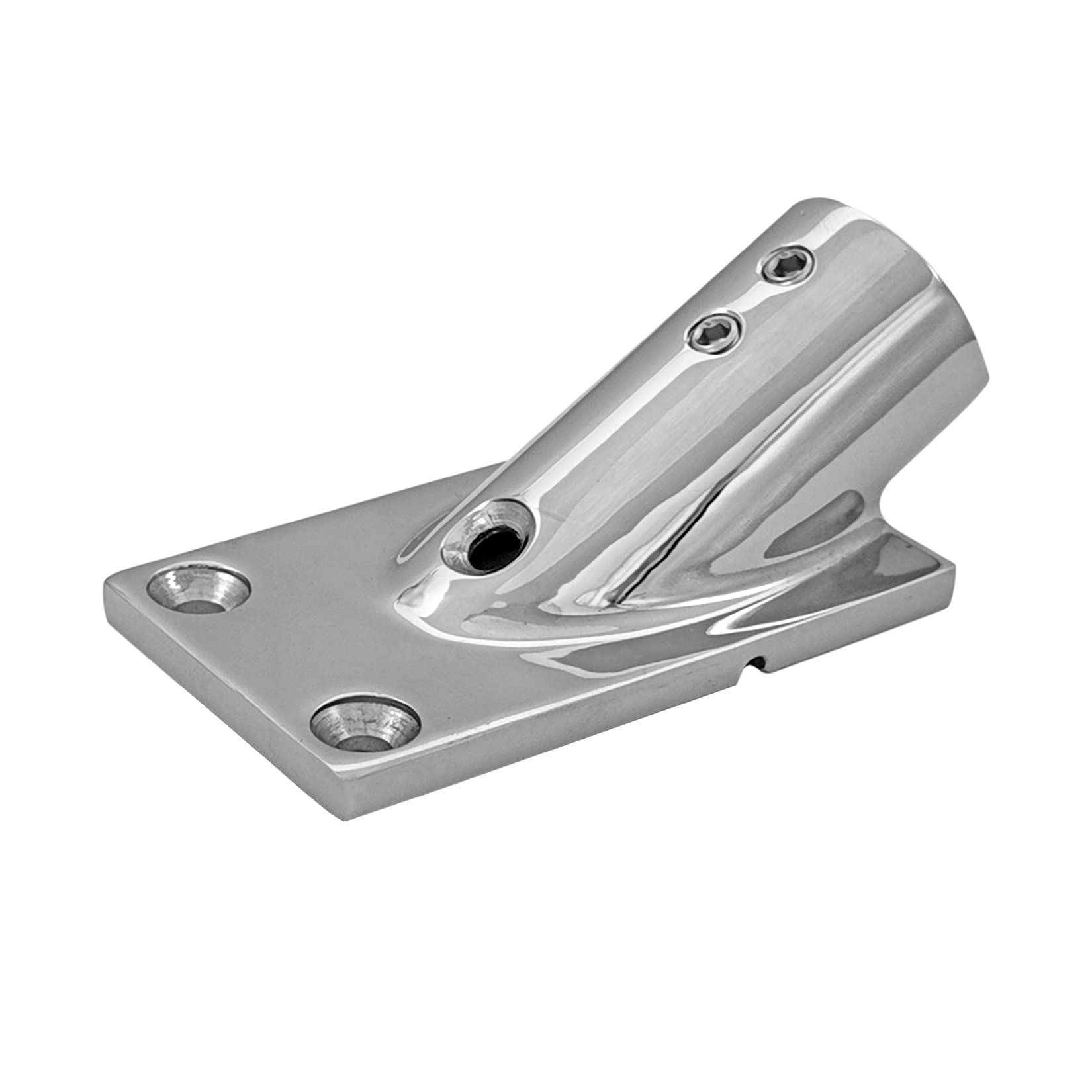 Osculati Edelstahl Relingsbasis 30° eckige Grundplatte, Rohr 22 mmØ