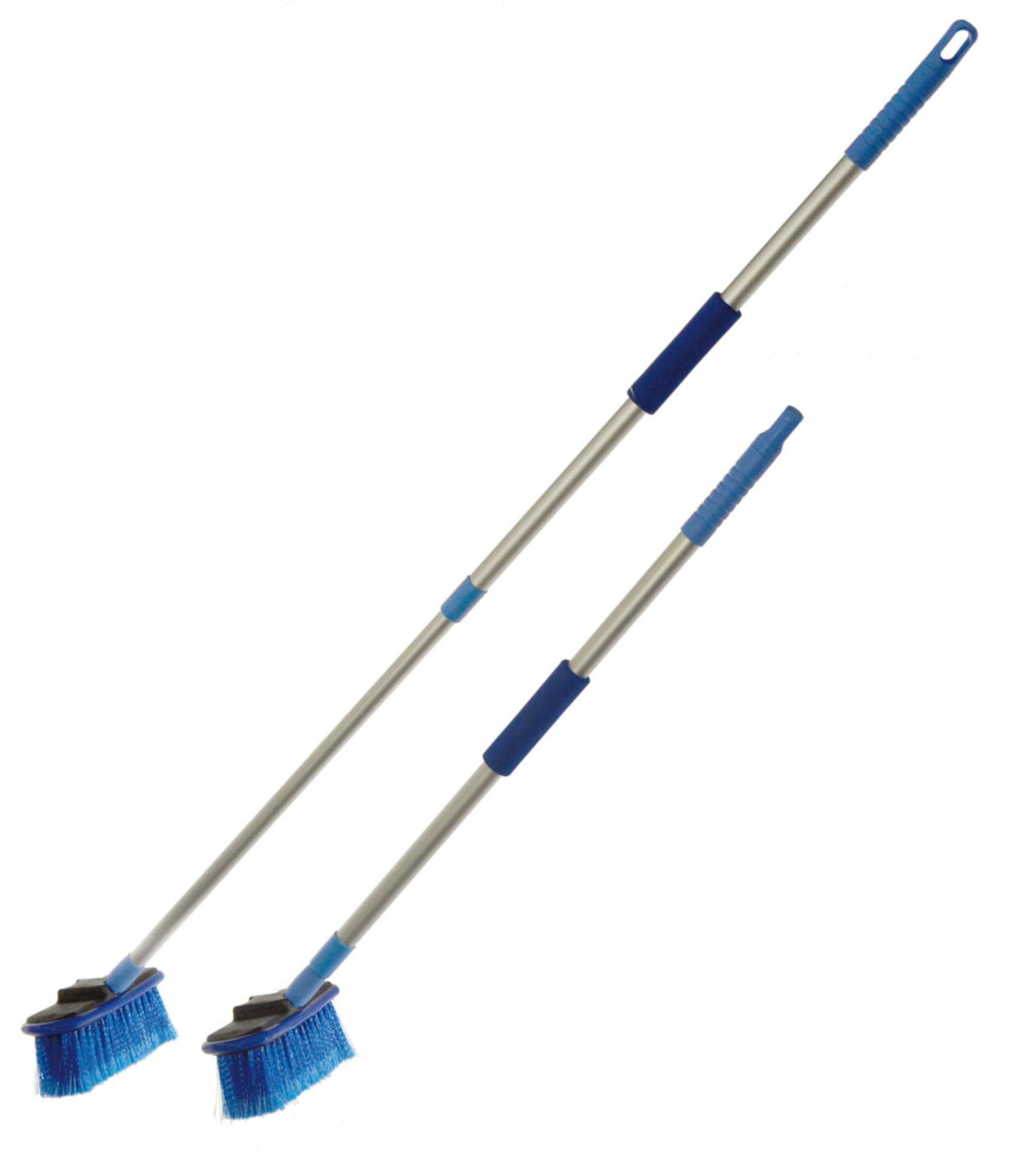 Yachticon Waschbürste mit Teleskop Aluminiumstiel, 0,74 - 1,30 Meter