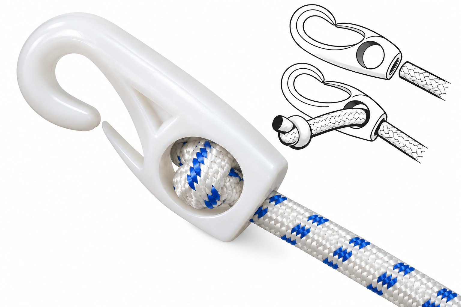 Osculati Nylon Haken, 4 mmØ (10er Pack)