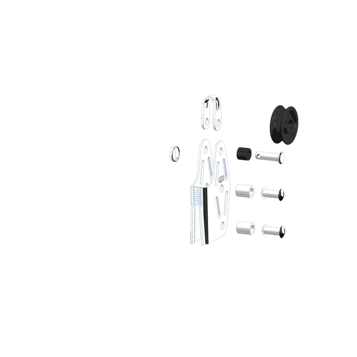 Sprenger V-Klemmenblock Gleitlager 1 Rolle 6 mmØ, Hundsfott & Bügel