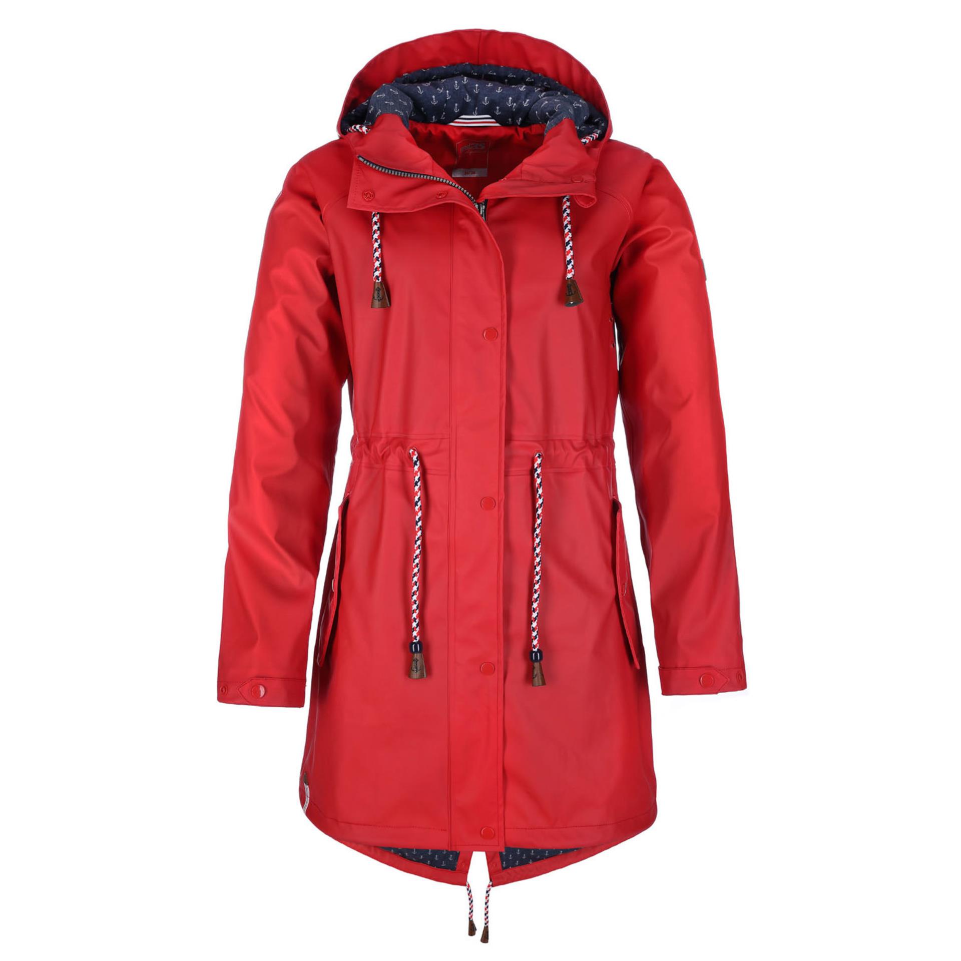 Modas Damen-PU-Regenjacke rot, Größe 48