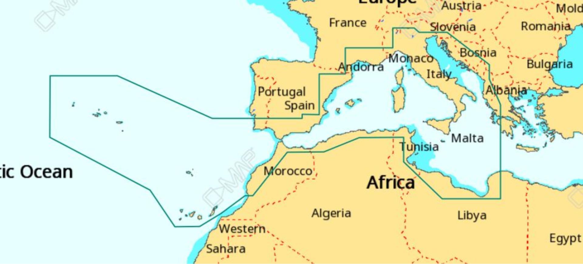 C-Map 4D Wide South-West European Coasts