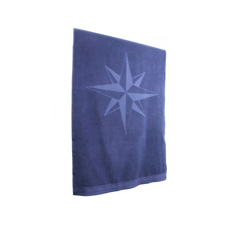 Jeanneau Handtuch blau mit Kompass Rose Baumwolle