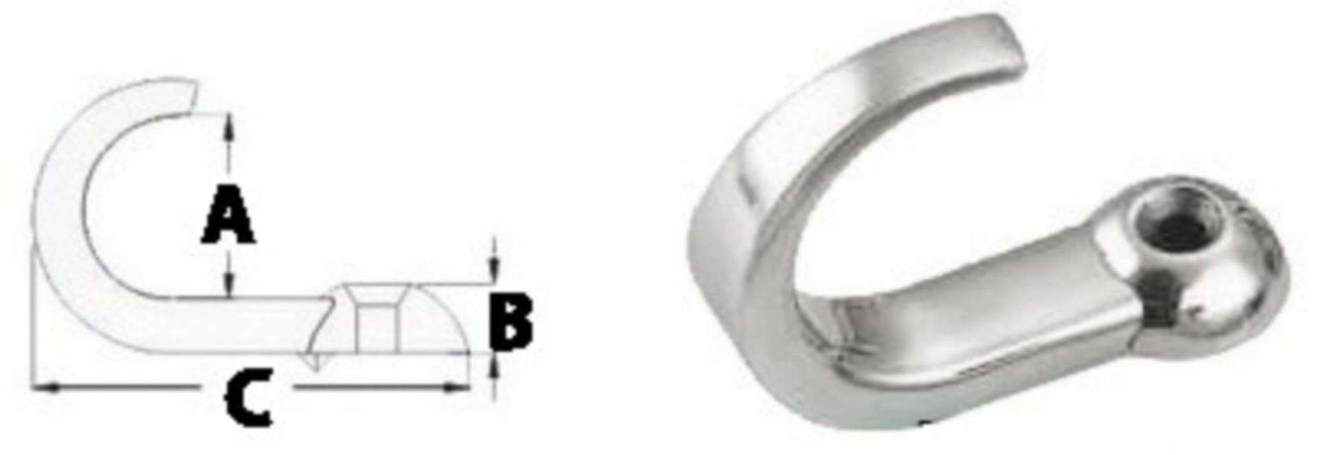Osculati Haken / Kleiderhaken, 15 x 5,7 x 35,8 mm