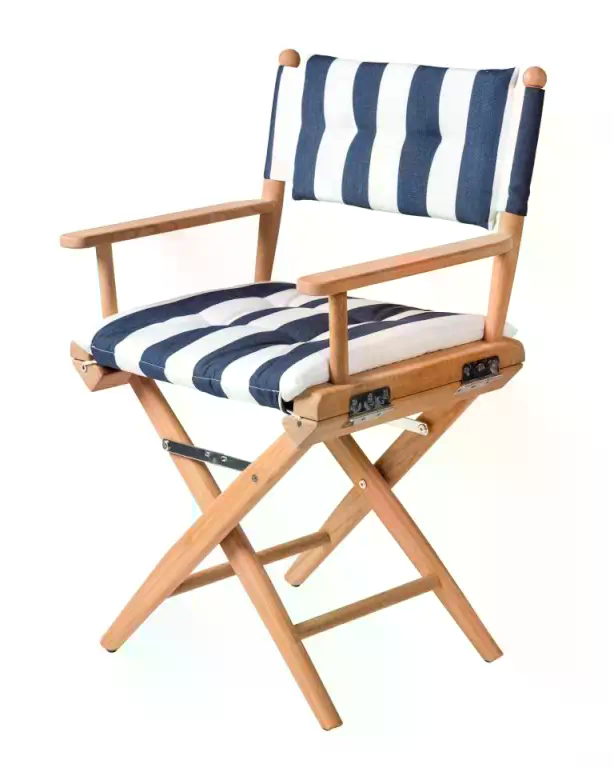 ARC Marine Regiestuhl I Deluxe navy/ weiss Auflage ungeölt Edelstahlbeschläge