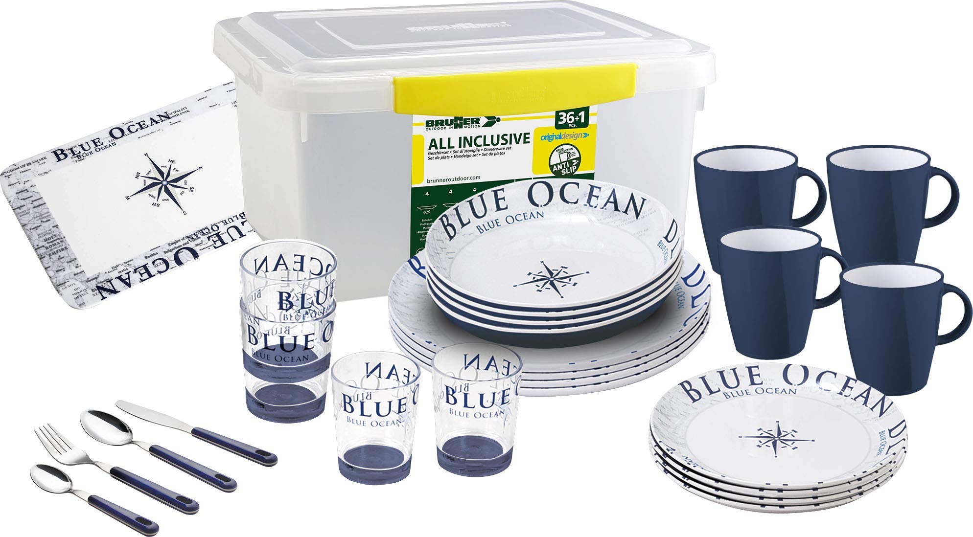 Brunner Geschirrset Blue Ocean, 36-teilig