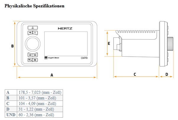 Hertz Marine Audio Capri Bedienungseinheit 