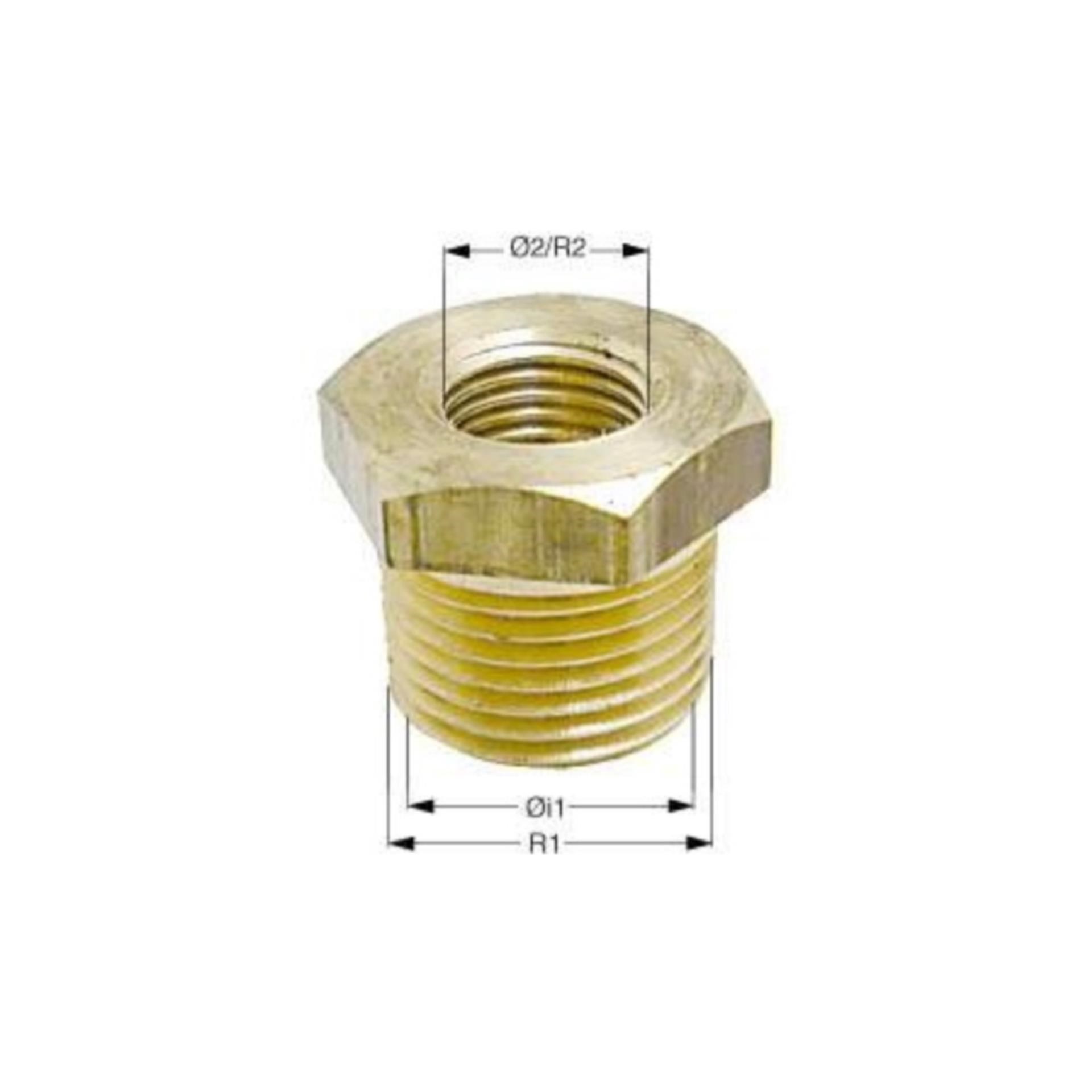 Messing 58 Reduzierstück Messing 58 Innen- / Außengewinde von 1/2" auf 1/4"