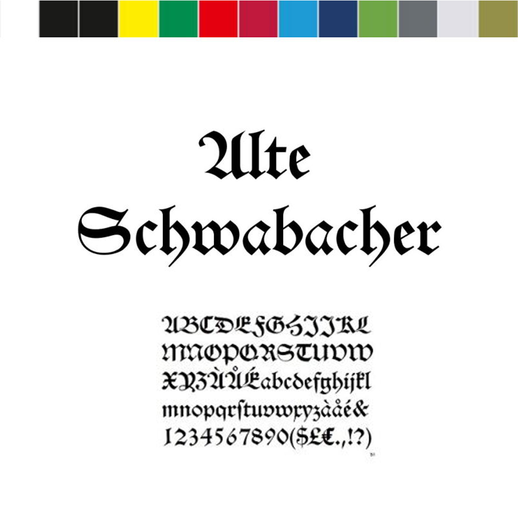 Werbeliner Bootsbeschriftung Alte Schwabacher, 81 - 110 mm Werbeliner Bootsbeschriftung Alte Schwabacher, 81 - 110 mm