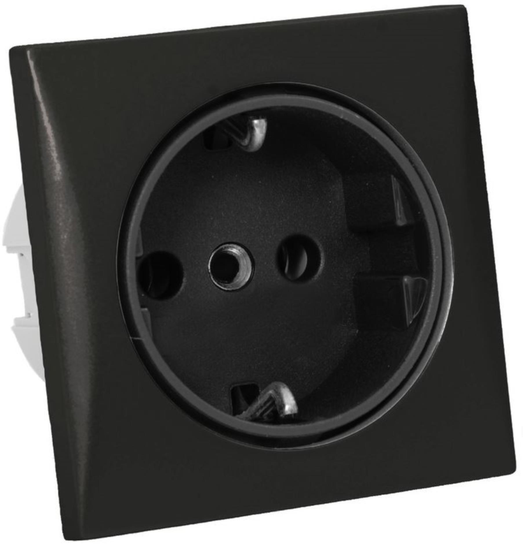 Batsystem Steckdose Schuko 230 V, schwarz / schwarz