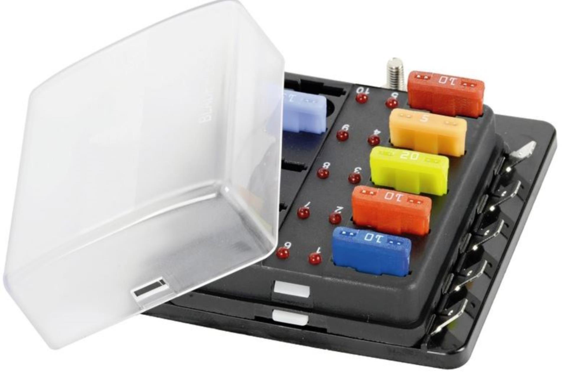 10er Sicherungshalter mit LED
