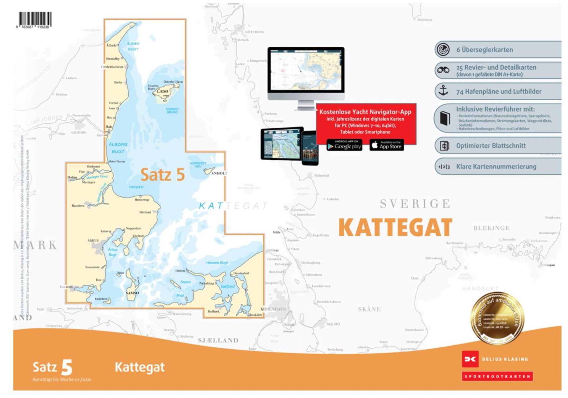 Delius Klasing Sportbootkarten Satz 5, Kattegat