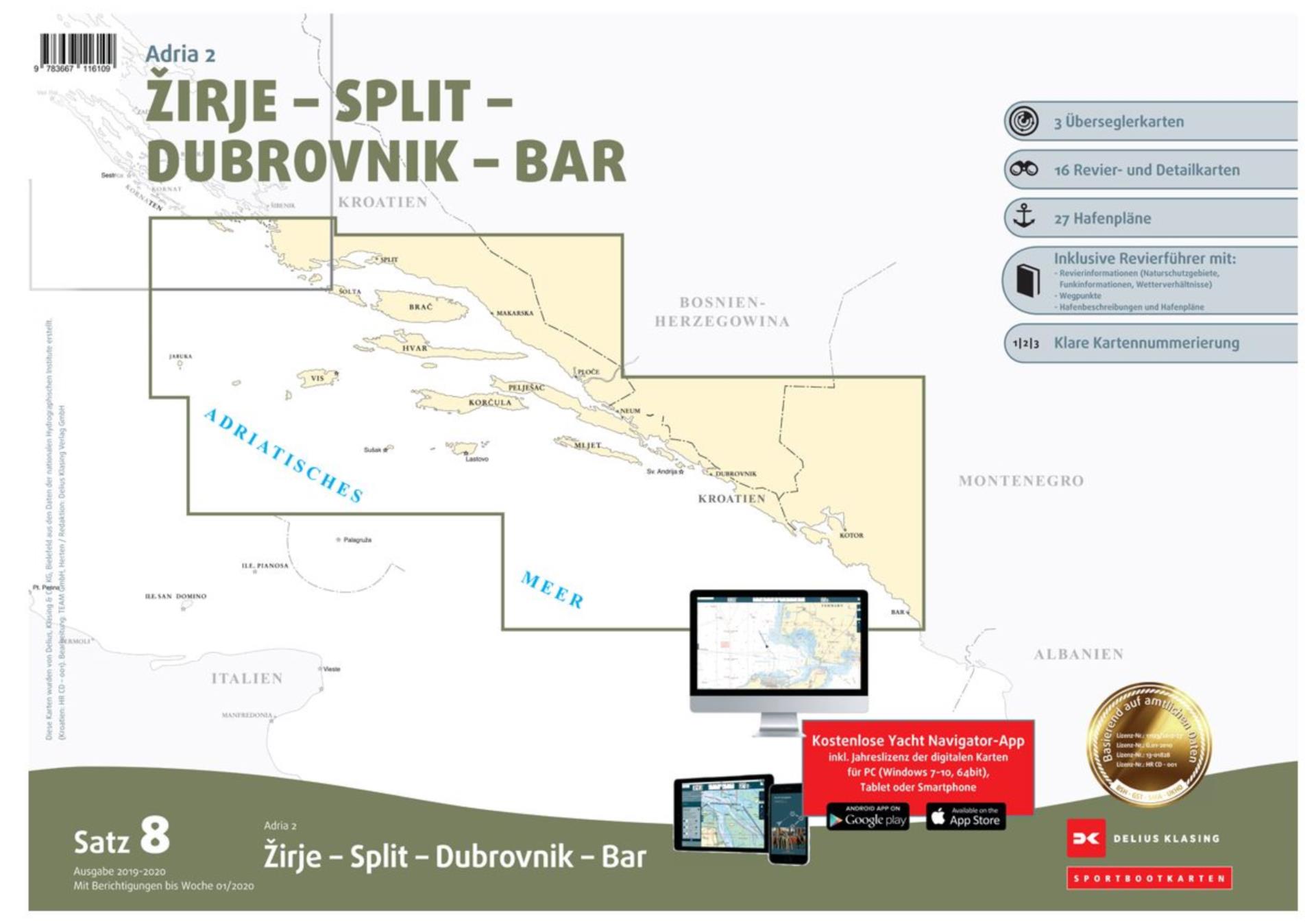 Delius Klasing Sportbootkarten Satz 8, Adria 2