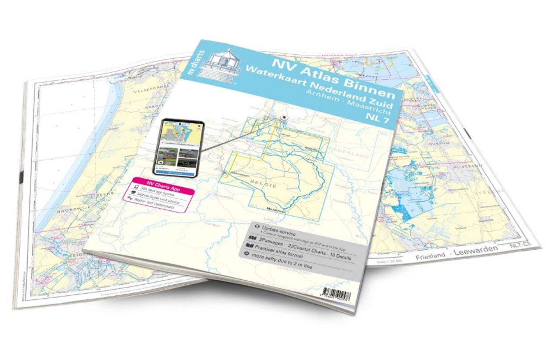 Nautischer Verlag NV Atlas Binnen NL7 - Waterkaart Nederland Zuid