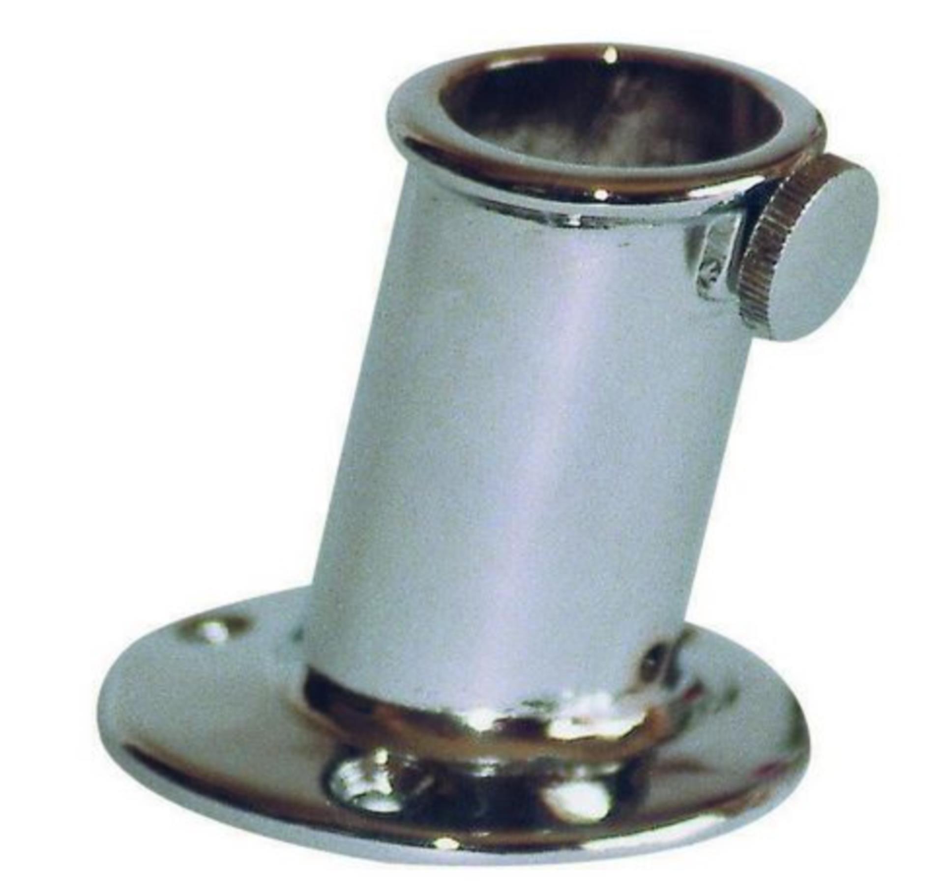 Osculati Flaggenstockfuß 20 - 25 mmØ mit Messinghülse, 90 x 66 mm