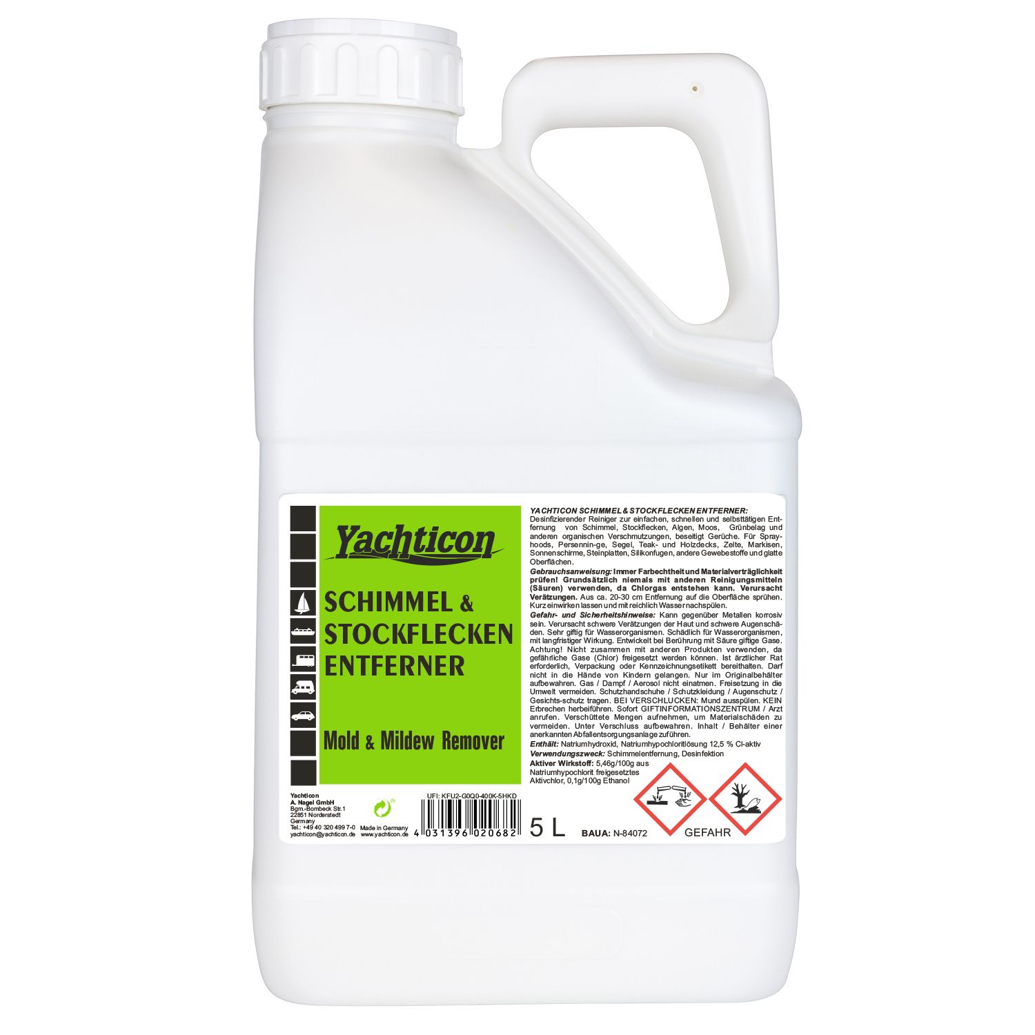 Yachticon Schimmel & Stockflecken Entferner, 5000 ml