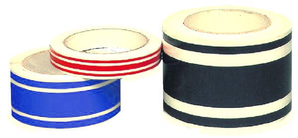 Osculati Zierstreifen dreigeteilt dunkelrot, 50 mm x 10 Meter