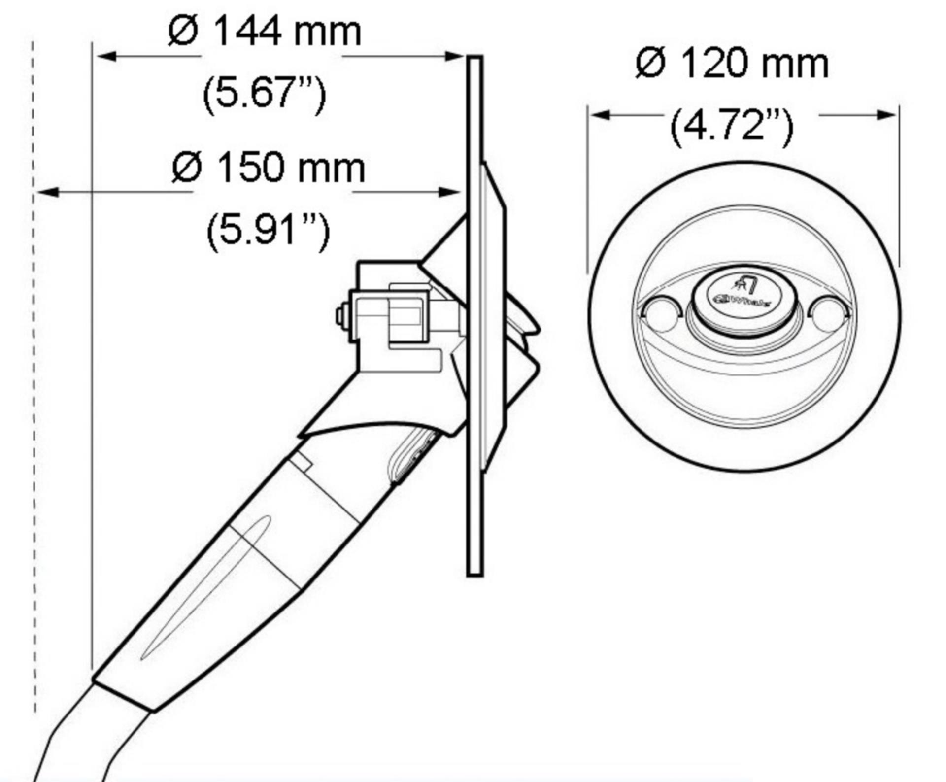Whale Twist Dusche kalt (schräger Einbau) grau