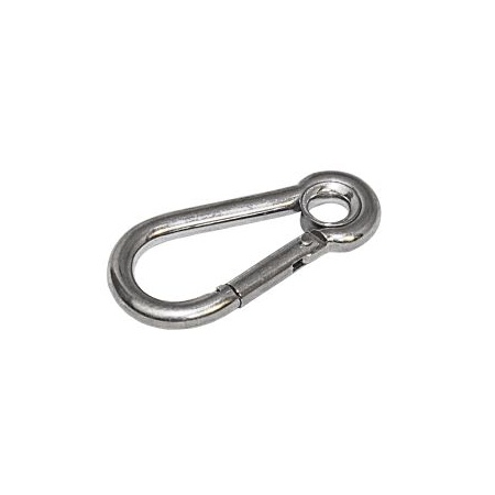 Osculati Karabinerhaken Edelstahl 5 mmØ, 50 mm mit Auge, BL 570 kg