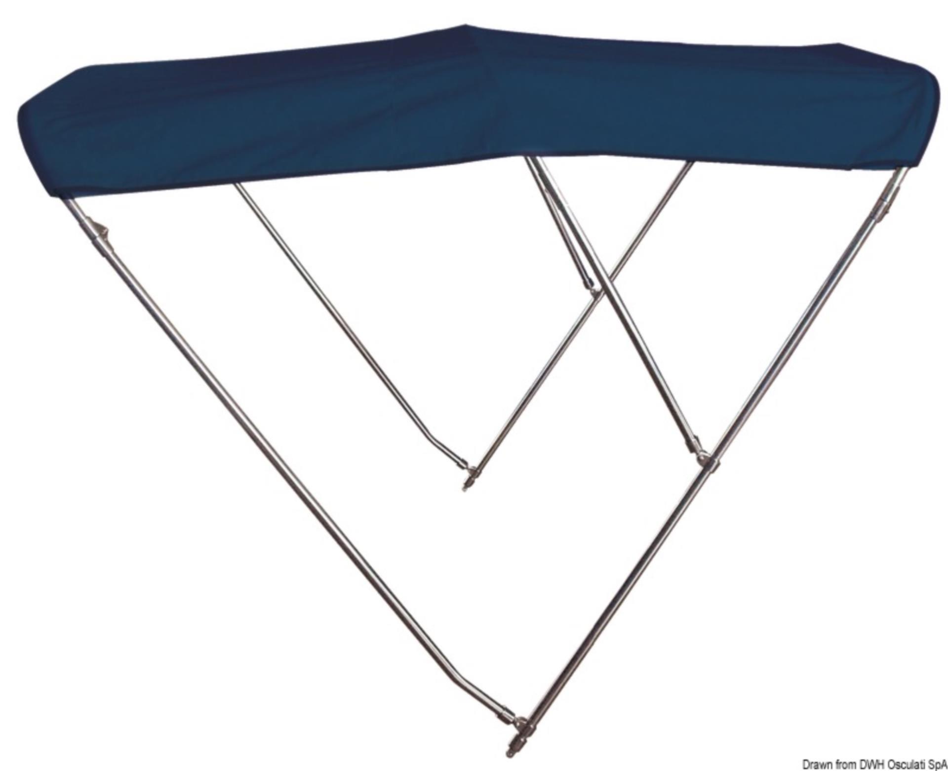 Bimini 3-Rod Edelstahl 215 - 225 cm, blau