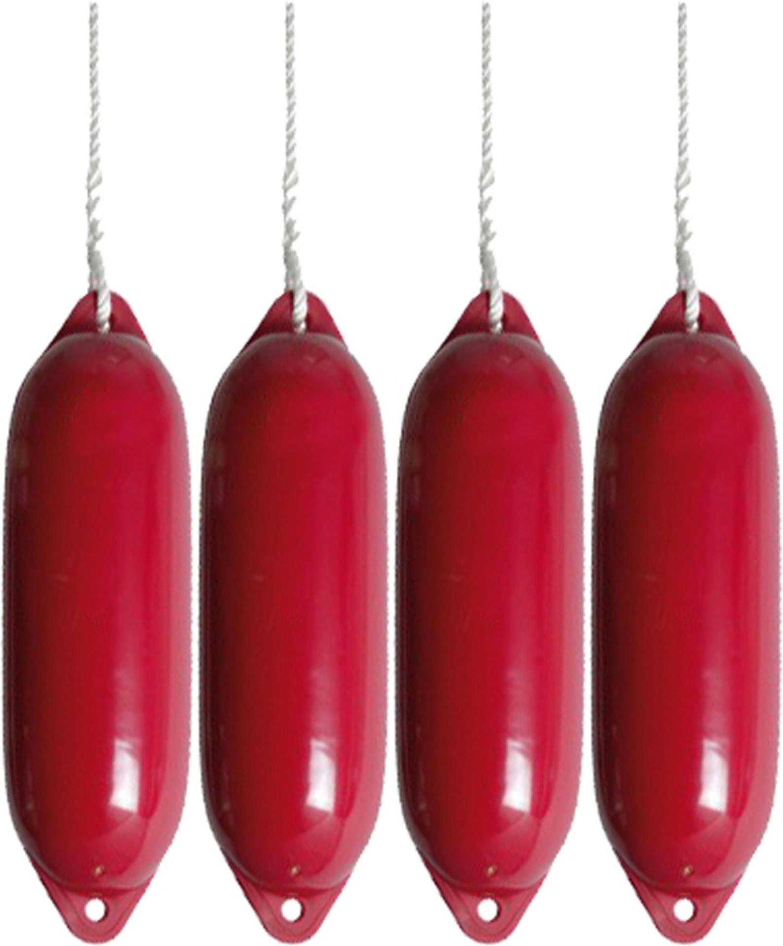 Majoni Talamex Star Fender bordeaux, 72 x 24 cm, 4er Set mit Fenderleine
