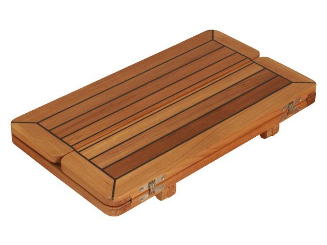 Talamex Teak Tischplatte mit Stern Wing, 34 / 68 x 80 cm
