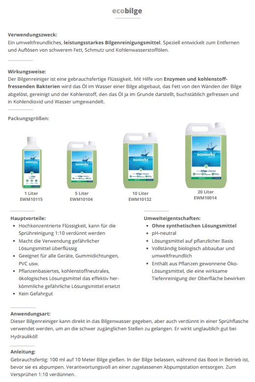 Ecoworks Marine EcoWorks Bilge Cleaner, 1 Liter