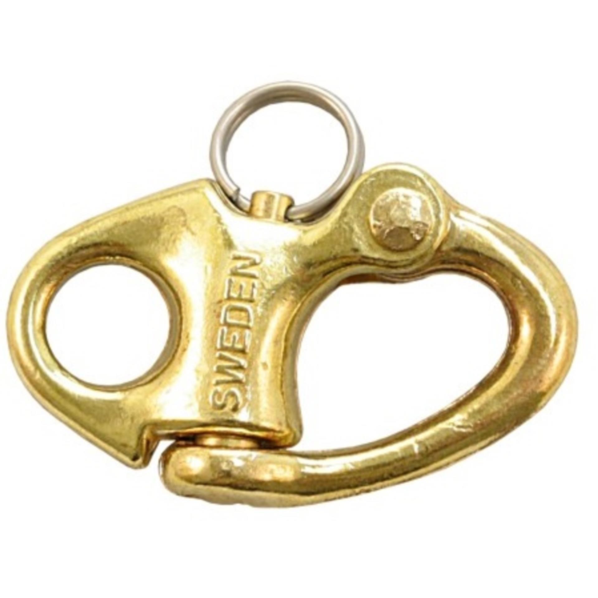 Lindemann Schnappschäkel Messing fest, 40 mm