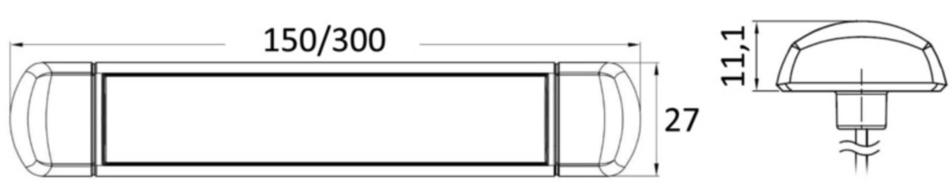 Osculati LED Aufbauleuchte wasserdicht Flachversion, 300 x 27 mm 2,4 W Osculati LED Aufbauleuchte wasserdicht Flachversion, 300 x 27 mm 2,4 W