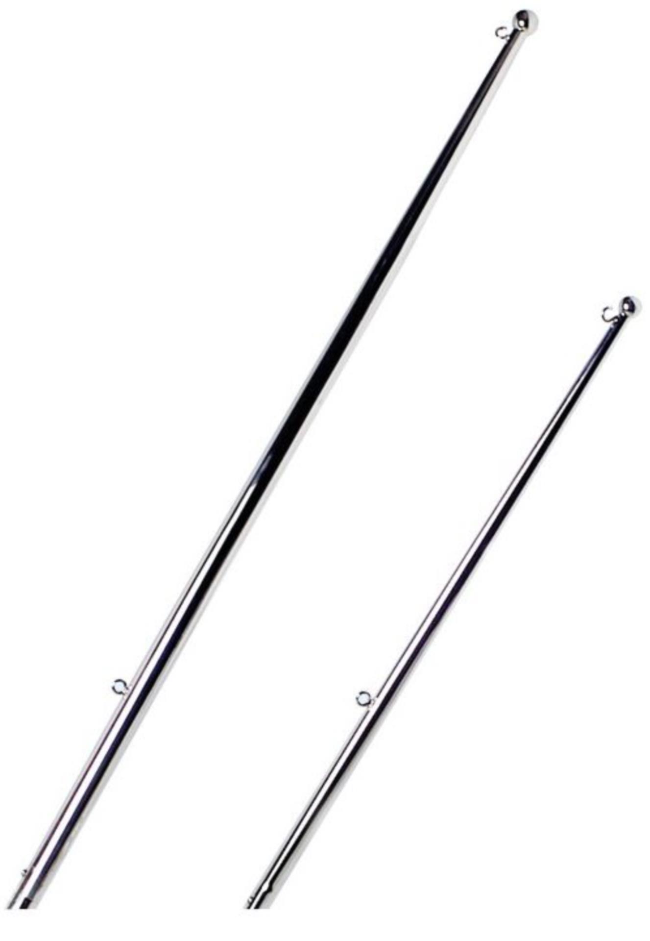 Edelstahl Flaggenstock mit Kugelkopf 75 cm, 25 mmØ