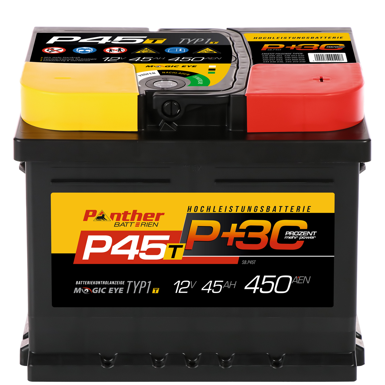 Panther Batterien Panther Starterbatterie P+ 45 AH (211 x 175 x 190 mm) 13,5 kg