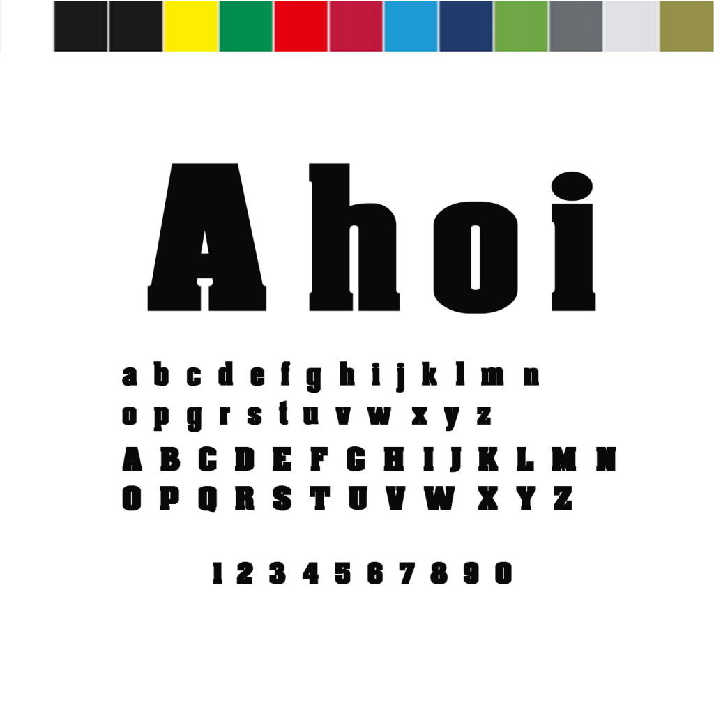 Werbeliner Bootsbeschriftung Aachen, 151 - 200 mm