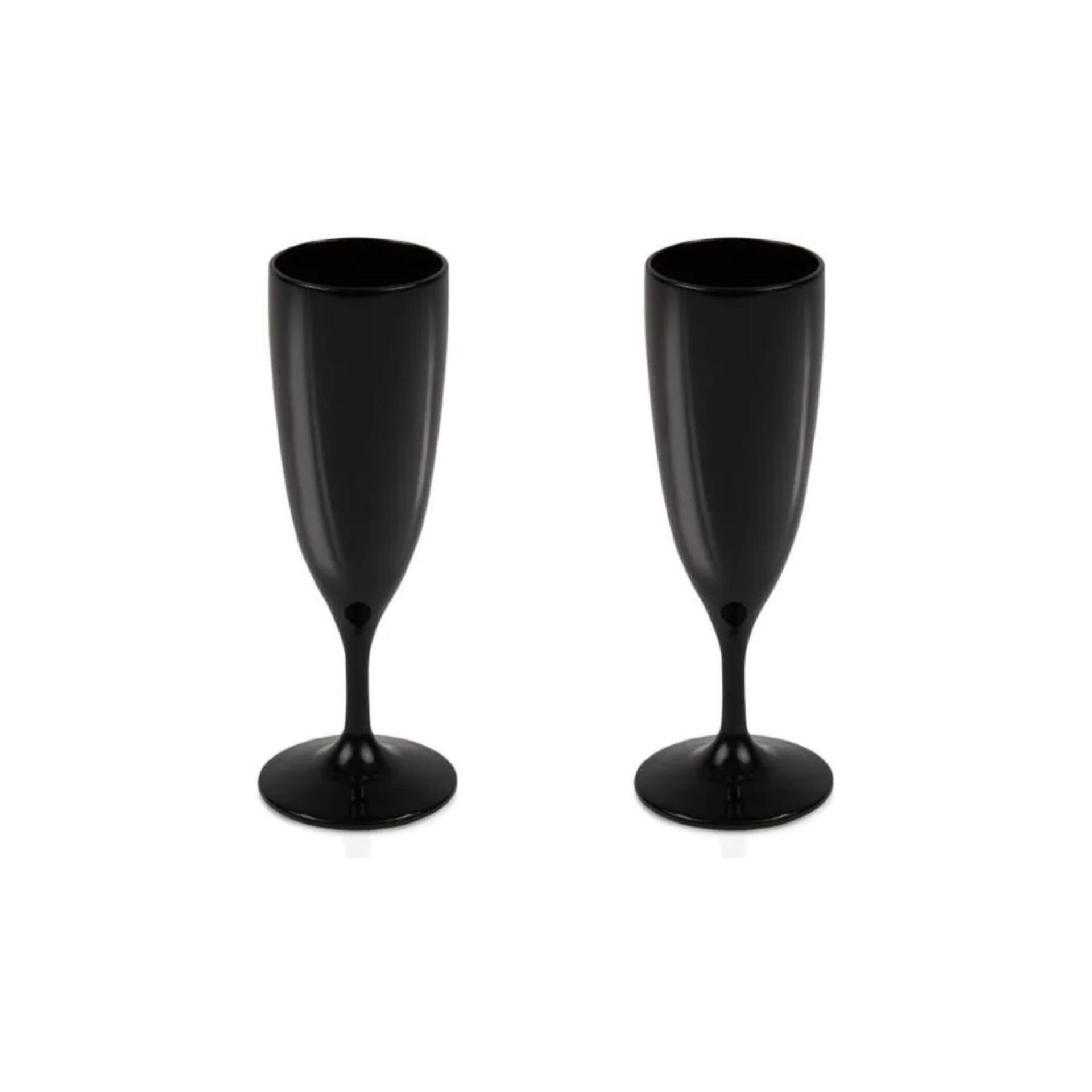 Reimo Champagnerglas schwarz,160 ml (2er Set)