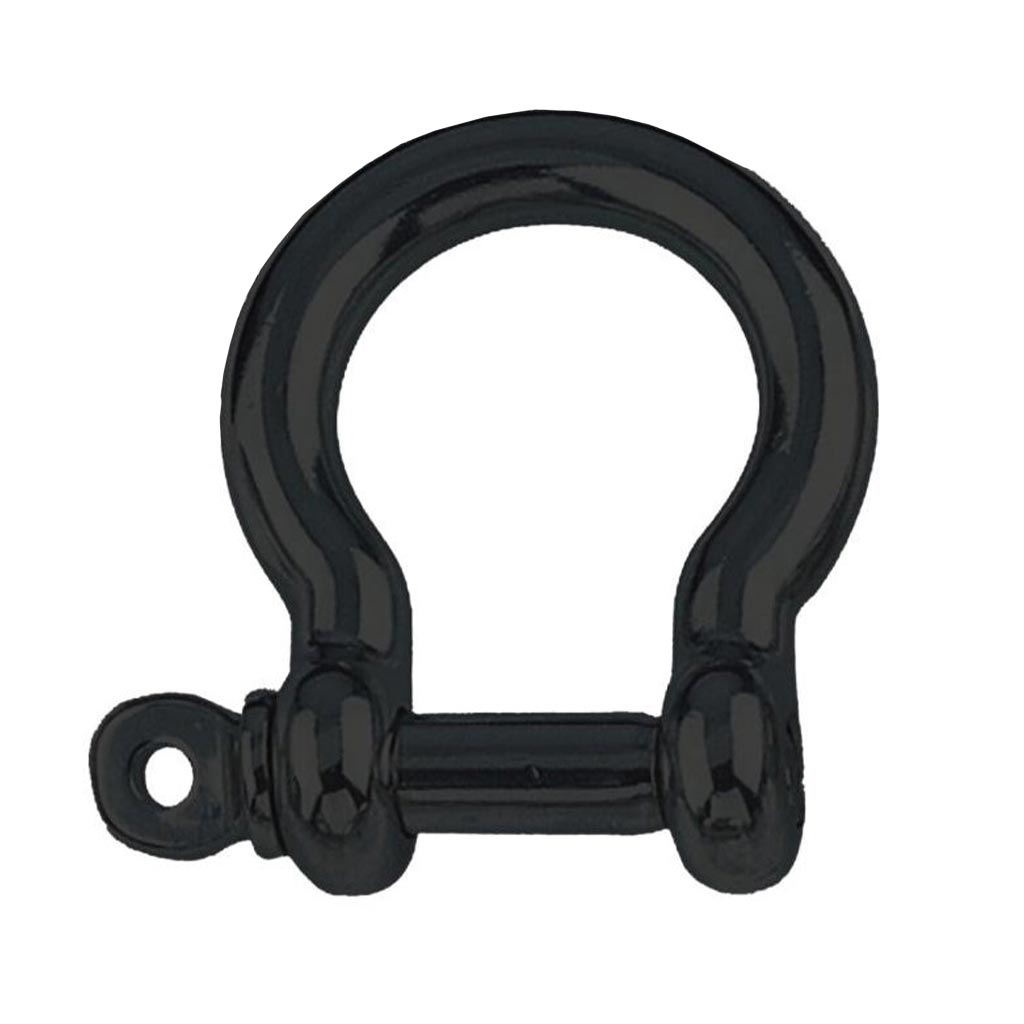 Marinetech Rundschäkel, geschweift A4, 10 mm, PVD schwarz matt beschichtet