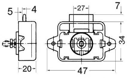Osculati Druckknopf klein bis max. 19 mm Türblattstärke Osculati Druckknopf klein bis max. 19 mm Türblattstärke